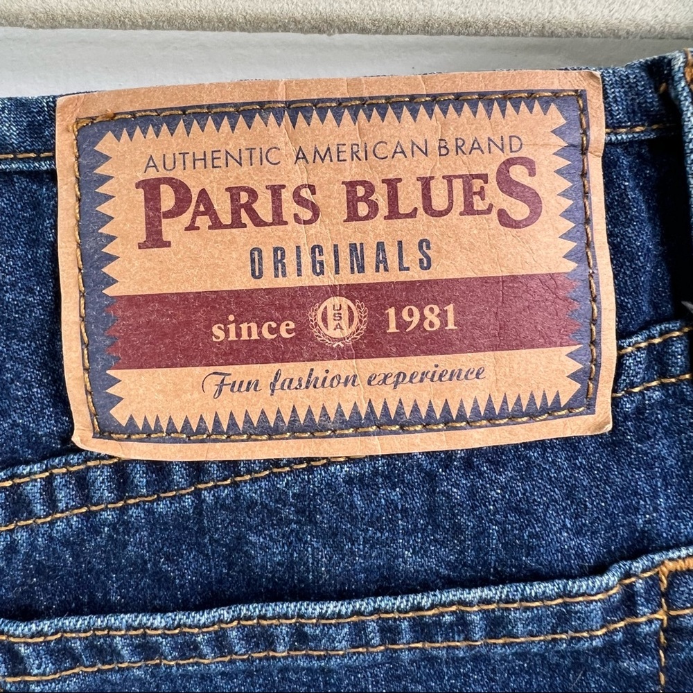 Vintage Y2K high waisted jeans skirt below knee  front slit dark denim Sz3 - Picture 4 of 14